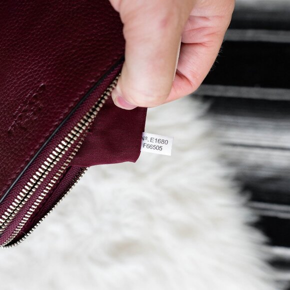 Coach Burgundy Leather Wristlet - Picture 11 of 14